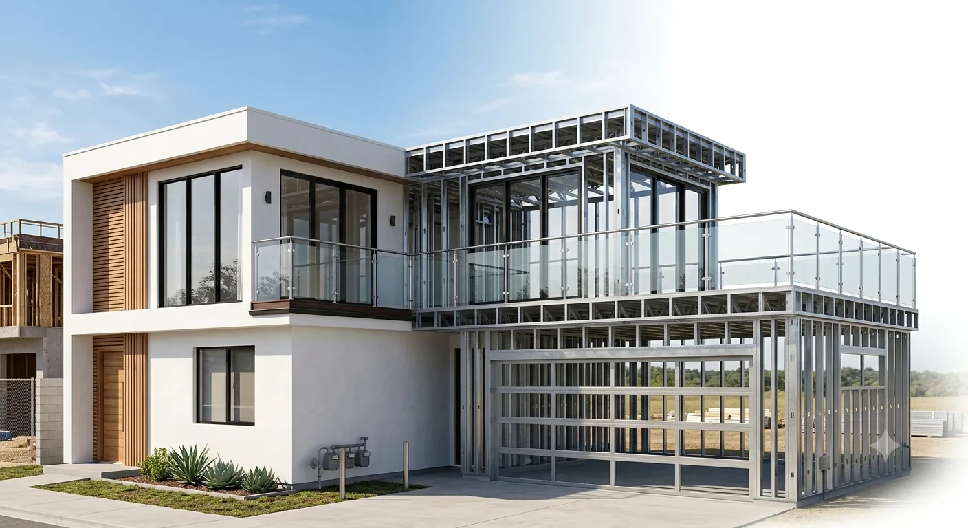 Light gauge steel frame home construction for California fire zone rebuild